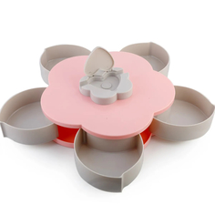Коробка диспенсер для конфет Flowers Overflow Candy Box oдноярусная конфетница, розовая Baziator