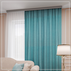 Штора LeGrand Канвас 150x260 бирюзовый