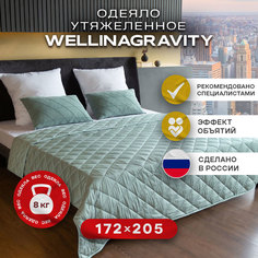 Утяжеленное сенсорное одеяло WELLINAGRAVITY 172х205 мятное 8кг WGS-18