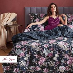 Комплект постельного белья Евро перкаль Mia Cara Чарующий сад