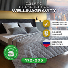 Утяжеленное сенсорное одеяло WELLINAGRAVITY 172х205 серый 10кг WGS-18