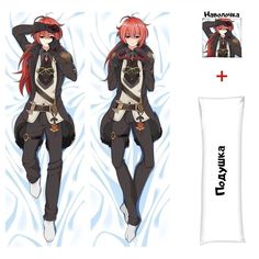 Подушка дакимакура Дилюк, Геншин Импакт - Genshin Impact арт. D0914, 150x50 Dakimaki