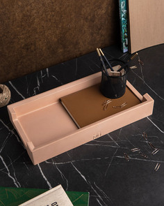 Декоративный поднос James Long S GL 40x20 см бетон розовый глянцевый Musko Home