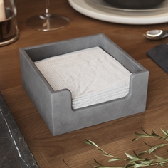 Салфетница интерьерная, подставка MUSKO HOME Charlie S 14x14 см графитовая матовая