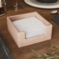Салфетница интерьерная подставка MUSKO HOME Charlie S 14x14 см розовая матовая