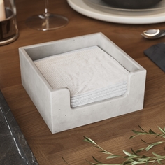 Салфетница интерьерная, подставка MUSKO HOME Charlie S, 14x14 см, серая матовая