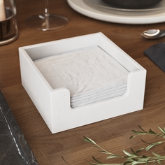 Салфетница интерьерная, подставка MUSKO HOME Charlie S, 14x14 см, белая матовая