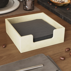 Салфетница интерьерная подставка MUSKO HOME Charlie M 19x19 см кремовая матовая