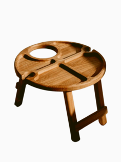 Складной винный сервировочный столик дуб PANWORK PW-WT29OAK деревянная посуда