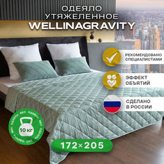 Утяжеленное сенсорное одеяло WELLINAGRAVITY 172х205 мятное 10кг WGS-18