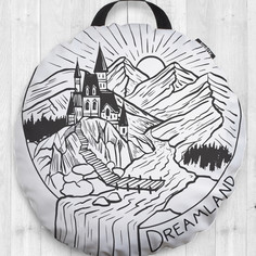 Декоративная подушка сидушка JoyArty "Замок из мечты" на пол круглая 52 см