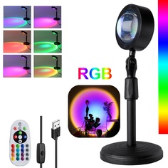 Закатная лампа проектор RGB для Тик Ток 16 цветов настольный светильник свет закат No Brand