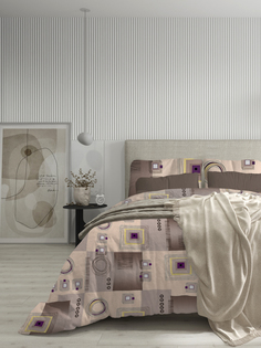 Комплект постельного белья Galtex Графика 1,5-спальный с 1 нав 50х70 шоколадный