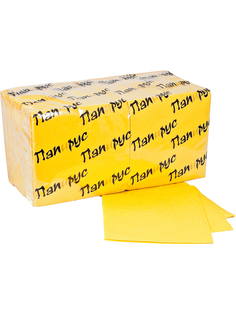 Салфетка бумажная ПАПИРУС желтая 1-сл 33х33 см 300 шт в упаковке