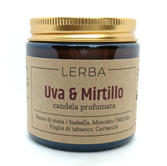 Ароматическая свеча для дома Lerba Виноград и Черника в стекле