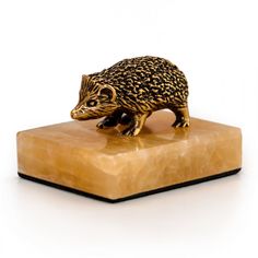 Статуэтка Пятигорская Бронза Ёжик маленький на ониксе 11784