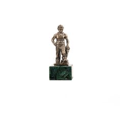 Статуэтка Пятигорская Бронза Шахтёр с отбойным молотком на подставке 93719