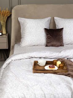 Постельное белье семейное Galtex бязь Натурель на белом фоне