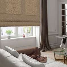 Римская штора Eskar Эмоджи 180х175 коричневый Эскар