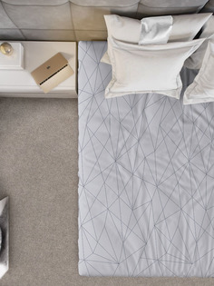 Простыня Галтекс 2-спальная 175х215 см. Нежность поплин Линеар светло-серый Galtex