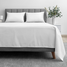 Простыня LOVEME евро 220х240 см поплин в страйп дизайне цвет Warm white 100 % хлопок