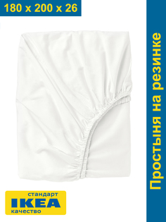 Простыня на резинке УЛЬВИДОРО (ИКЕА УЛЛЬВИДЕ) 180x200, белый, поплин KL-90351159 Vi Grand