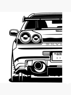 Декоративное панно на стену из металла Nissan Skyline Hss&Sg