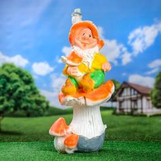 Садовая фигура Хорошие сувениры "Гном мухомор на грибе", 71х33см