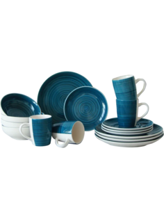 Сервиз столовый керамика Elrington Аэрограф 16 предметов 139-27006blue16-F
