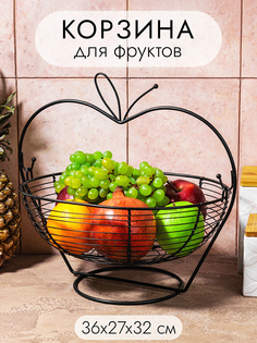 Корзина для фруктов 36х27х32 см EL Casa Черная