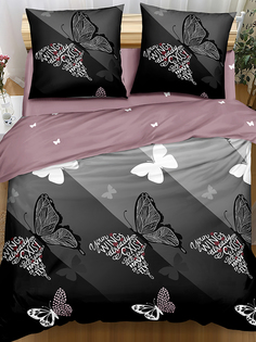 Комплект постельного белья Amore Mio Eco cotton Setoff 1,5 спальный бязь серый черный