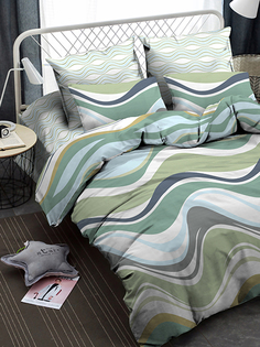 Комплект постельного белья Amore Mio Gold 1,5 спальный сатин пододеяльник на молнии