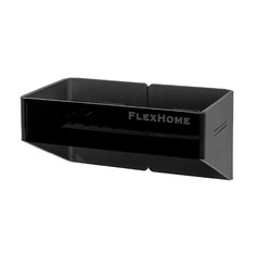 Настенная мыльница из акрила с бортиками FlexHome, цвет-черный