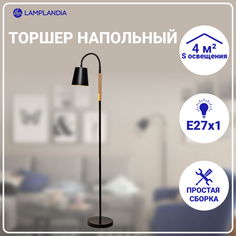 Торшер Lamplandia L1487 LUMBER BLACK