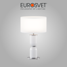 Настольная лампа Eurosvet Caprera 01153/1 никель с белым тканевым абажуром E14 40 Вт