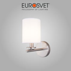 Настенный светильник Eurosvet Caprera 60146/1 никель с белым тканевым абажуром E14 40 Вт