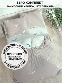 Постельное белье Кот Коттон "Чайки" евро