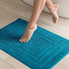 Полотенце махровое для ног 50х70 (коврик) Унисон Bolzano сине-зеленый