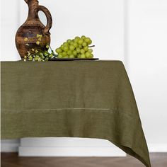 Скатерть столовая BELLEHOME "Olive Green", 140х170 см, хлопок/лен
