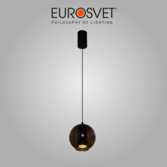 Подвесной светодиодный светильник Eurosvet Cobble 50258/1 LED шоколадный плафон из стекла