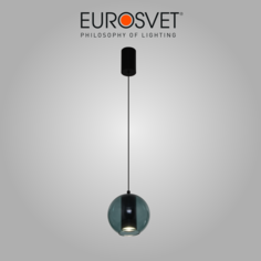 Подвесной светодиодный светильник Eurosvet Cobble 50258/1 LED бирюзовый плафон из стекла