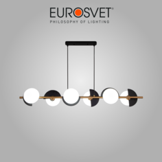 Подвесной светильник Eurosvet Moity 70149/6 черный латунь белые стеклянные плафоны G9