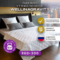 Утяжеленное сенсорное одеяло WELLINAGRAVITY 200х200 белое 12кг WGS-20