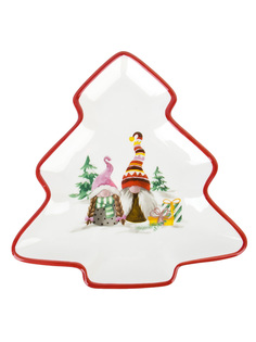 Блюдо сервировочное Dolomite Рождественские гномы керамика 21х20х2,5 см N2521170