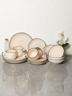 Набор посуды столовой 16 предметов Elrington Аэрограф Кремовый бриз 139-27112cream-16