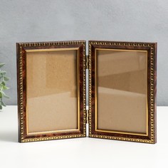 Фоторамка пластик двойная 10х15 см, коричневый No Brand