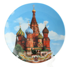 Декоративная тарелка, Храм Василия Блаженного, 15 см. No Brand