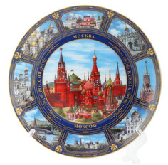 Декоративная тарелка, Красная площадь. Панорамы, 10 см. No Brand