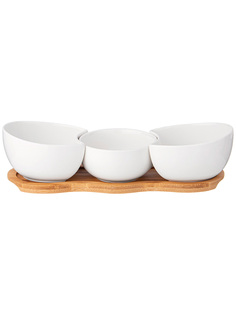 Салатник Lefard набор 3 шт на подставке фарфор 474-223