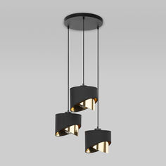 Подвесной светильник на 3 плафона TK Lighting Grant Black 4876 черный/золото E27
